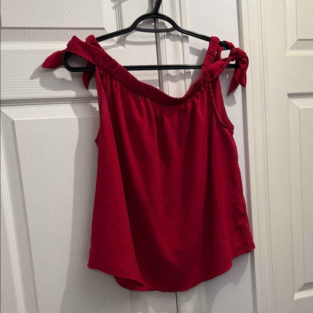 Dynamite Red Blouse with Tie Straps